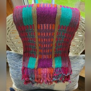Colorful Woven Scarf, Throw, or Runner.